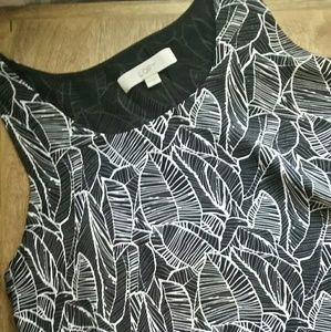 LOFT Sleeveless Leaf Print Blouse